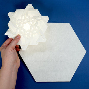 Small Pre-Cut Skytone Hexagons with Pre-Gridded Sixths, 5 inch edges, set of 25