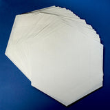 Small Pre-Cut Skytone Hexagons with Pre-Gridded Sixths, 5 inch edges, set of 25