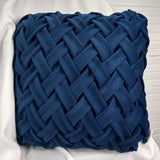 Navy Herringbone Weave Over-sized Accent Pillow