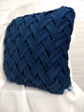 Navy Herringbone Weave Over-sized Accent Pillow