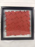 Semi-adjacent Rectangles with rotational symmetry in red, floating mount
