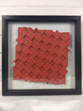 Open Half-adjacent Squares in red, floating mount