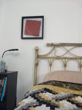 Open Half-adjacent Squares in red, floating mount